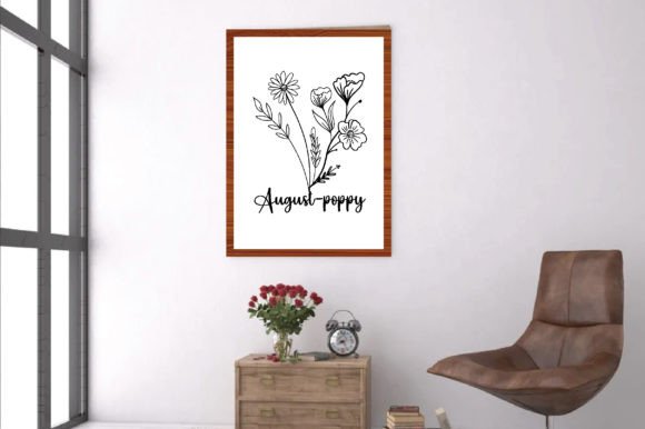 August-poppy Birth Month Flower Svg