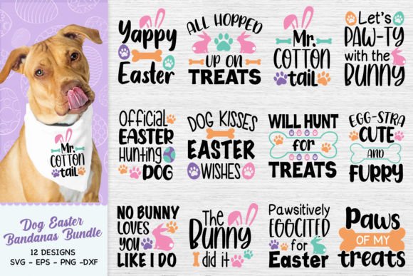 Dog Easter Bandana Bundle Svg