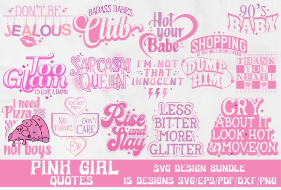 Funny Girl Pink Quote SVG Bundle Design Review