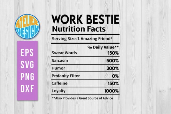 Work Bestie Nutrition Facts Svg: Real Talk for Embroidery Designers